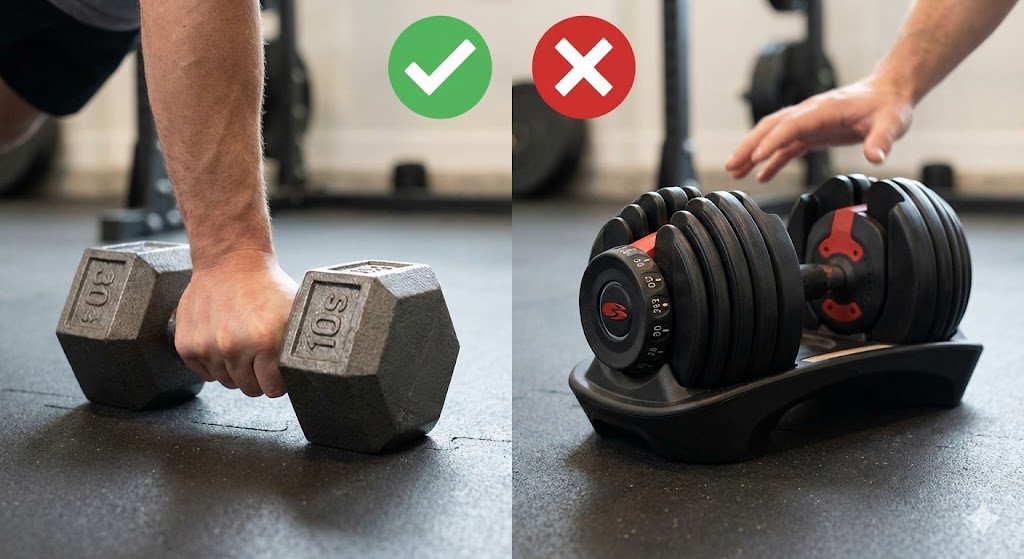 difference between Hex Dumbbells and SelectTech