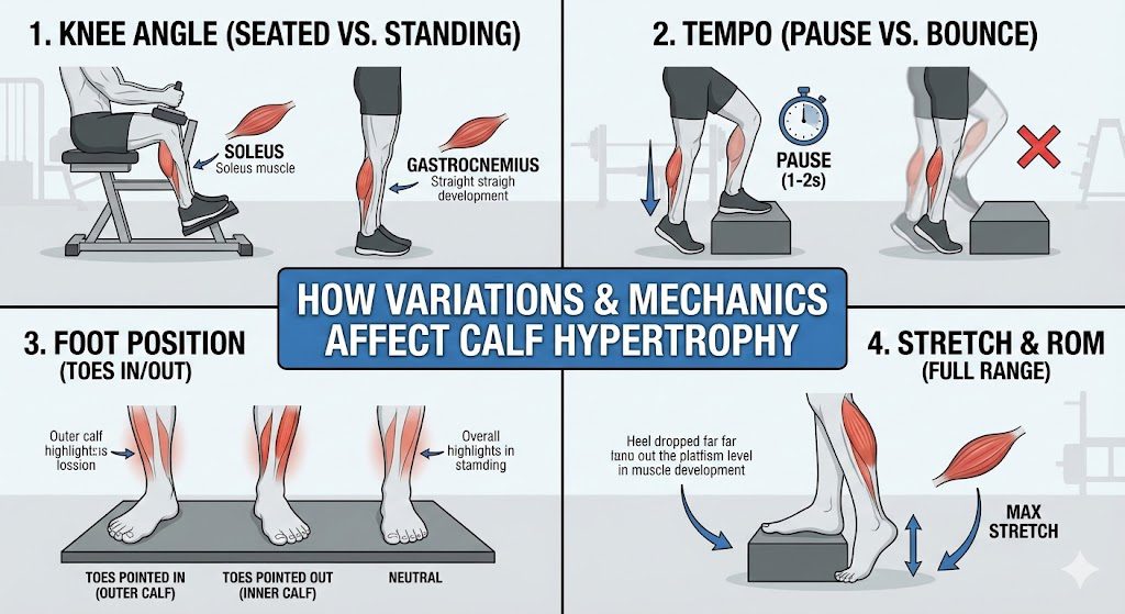 How Do Variations and Mechanics Affect Calf Hypertrophy?